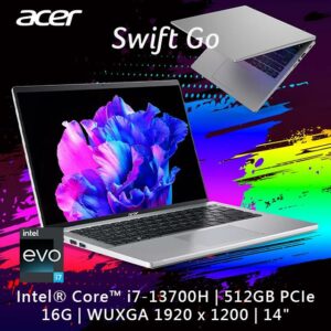 ACER Swift GO SFG14-71T-70D9 銀(i7-13700H/16G/512G PCIe/W11/WUXGA/14)中古筆電